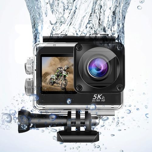 5K30FPS WiFi Action Camera, 50MP 170 Degree Wide Angle Anti Shake